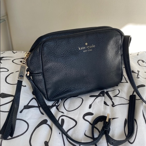 Kate spade black leather camera soho disco crossbody bag
